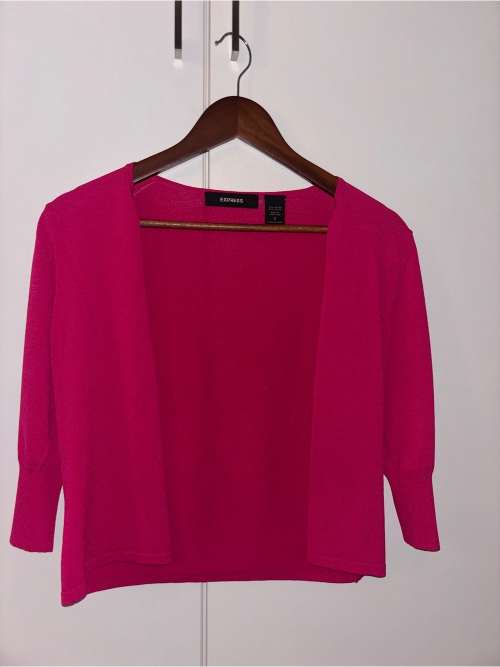 Express Open-Front Cardigan in Bright Fuchsia